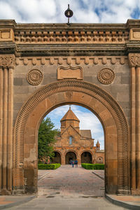Saint gayane church is a 7th-century armenian church in vagharshapat, armenia. view through the gate