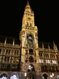 Low angle view of government building at night