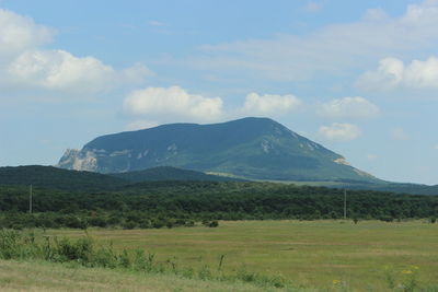 Scenic view of field against sky