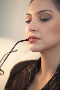 Close-up portrait of young woman