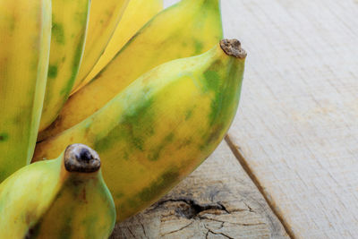 Close-up of bananas on table