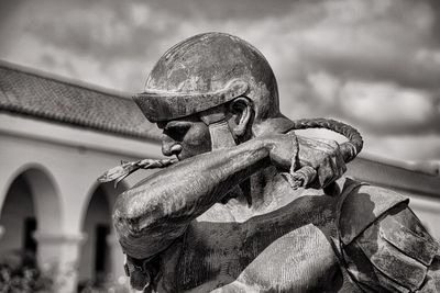 Close-up of sculpture at mission san luis rey de francia