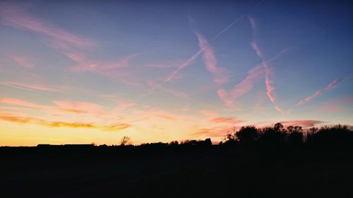 Silhouette of landscape at sunset