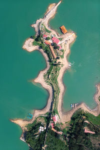 High angle view of beach