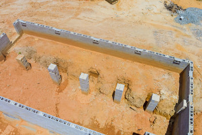 High angle view of construction site