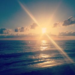 Scenic view of sea at sunset