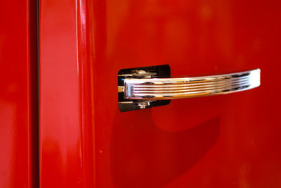 Close-up of red door