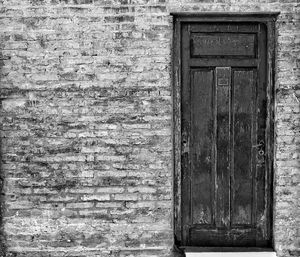 Closed door of old building