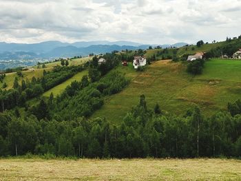 Scenic view of field against sky