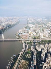 High angle view of cityscape