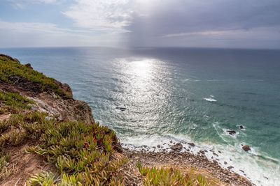 Scenic view of sea against sky from cabo da roca