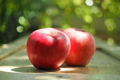 Close-up of apple on table