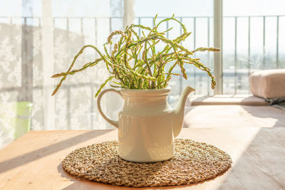 Close-up of drink on table at home