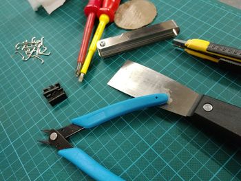 High angle view of objects