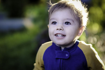 Portrait of cute boy smiling