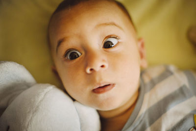 Close-up portrait of cute baby