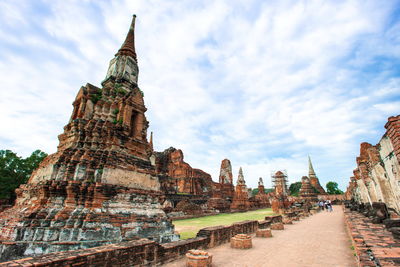 Panoramic view of old temple building against sky