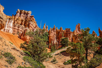 Rock formations against blue sky