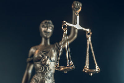 Low angle view of statue against clear sky