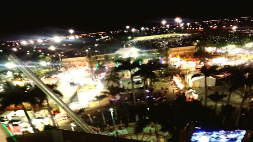 Illuminated city at night