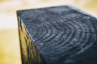 Close-up of weathered wooden table