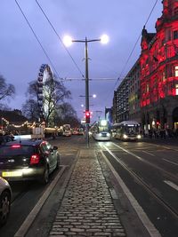 Cars moving on road in city