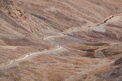 High angle view of mountain road