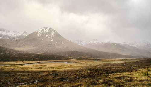 Scenic view of mountains against sky