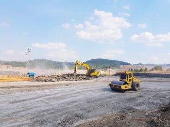 Road maintenance activity at mining project