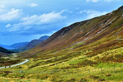 Scenic view of mountains against sky