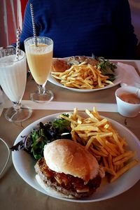 Food served on table