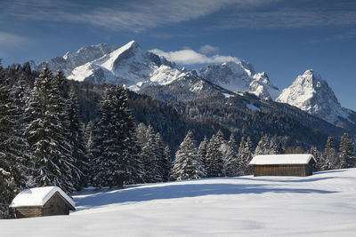 Snow covered mountain against sky