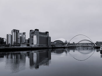 Reflection of buildings in city