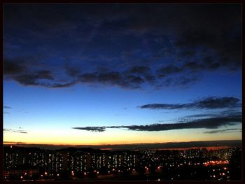 View of cityscape at sunset