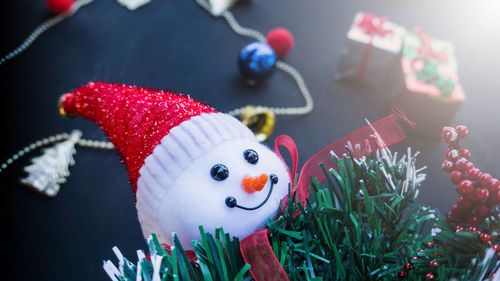 Close-up of christmas decorations