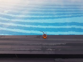 High angle view of crab on swimming pool