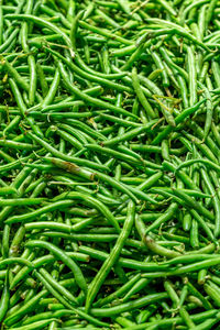 Full frame shot of green beans at market