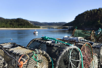 Lobster traps at harbor