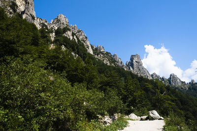 Low angle view of mountain against sky