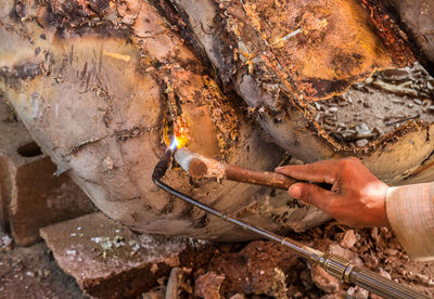 The welder men in workshop