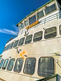 Low angle view of train against sky