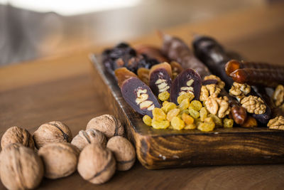 Close-up of vegetables on table