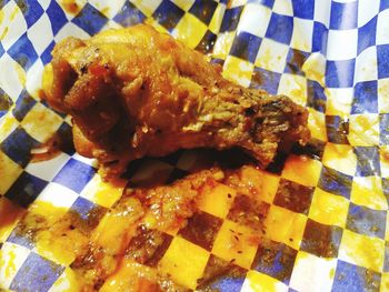 Close-up overhead view of dessert