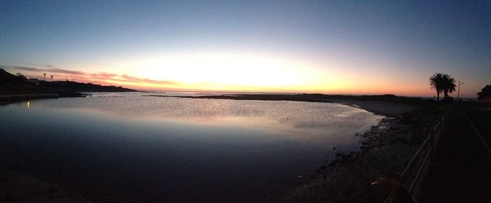 Scenic view of sea at sunset