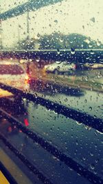 Close-up of water drops on glass