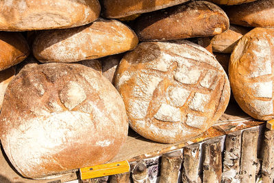 Full frame shot of bread in store