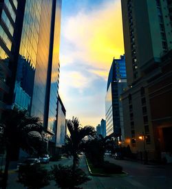 City street at sunset