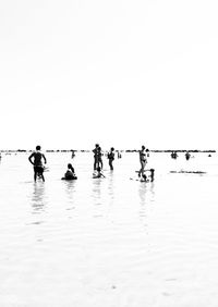 People fishing in sea