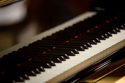 Close-up of piano keys