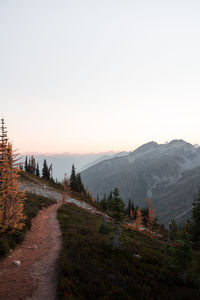 Scenic view of mountains against clear sky